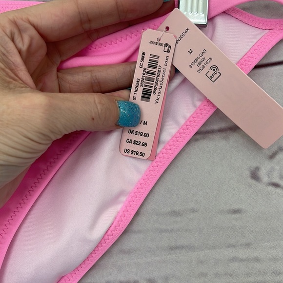 VICTORIA’S SECRET Swim Menton Itsy Swim Bottom Pink Splash Size Medium - Picture 8 of 9